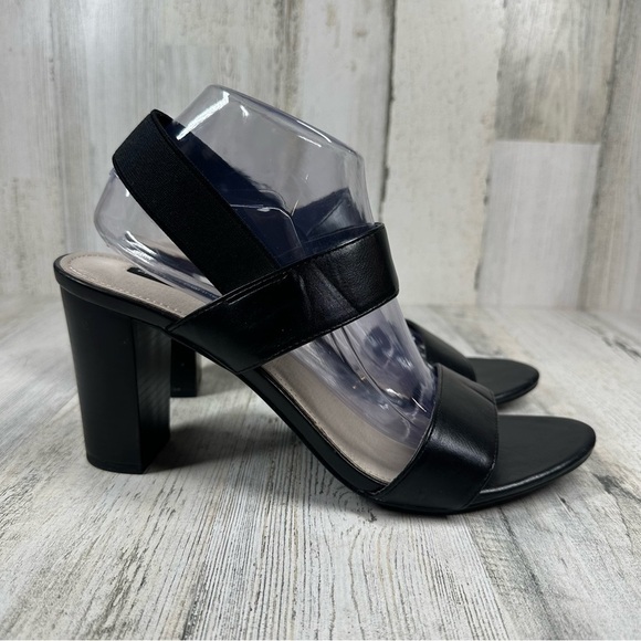 French Connection Classic Black Block Heel Sandals - Picture 3 of 9